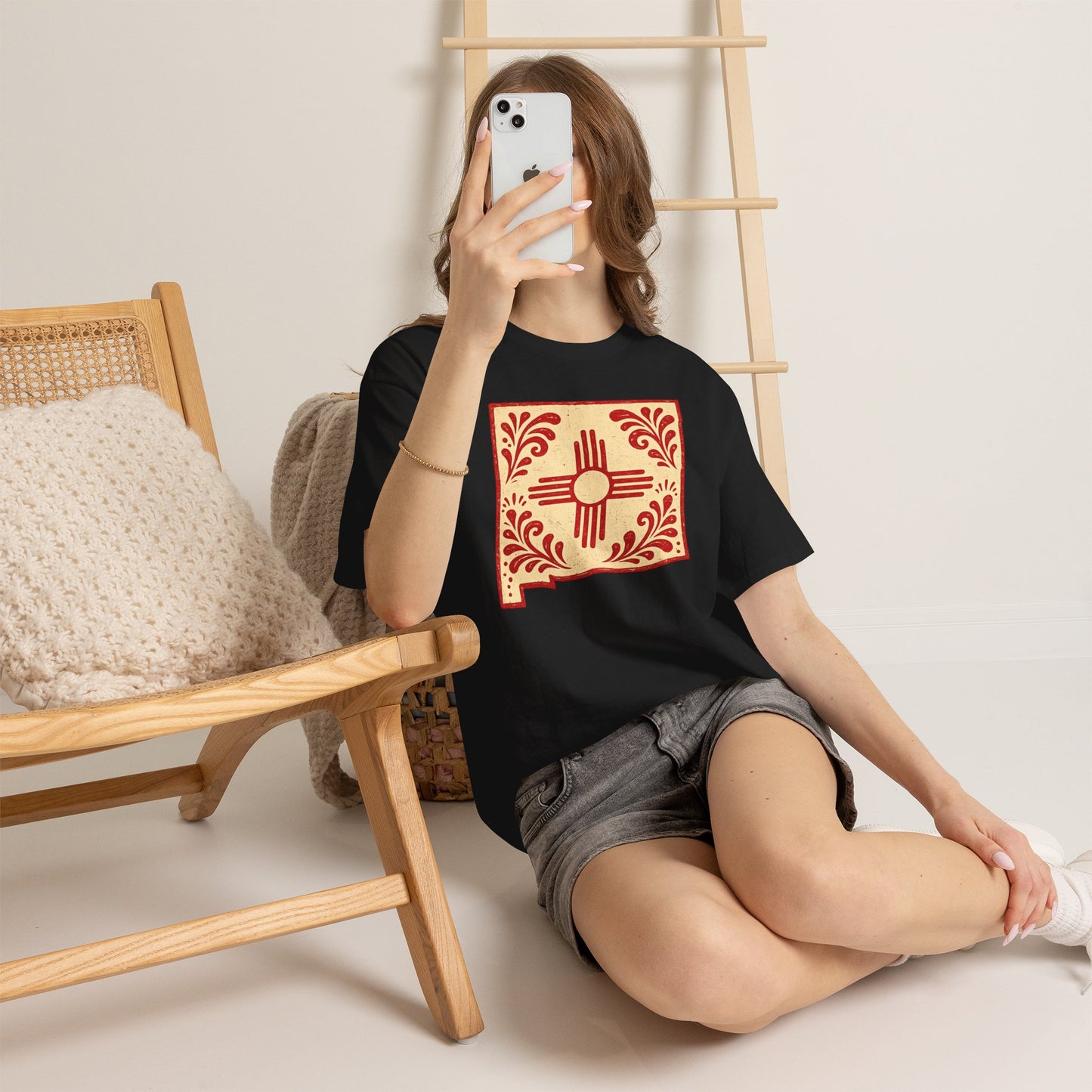 New Mexico Zia Tile T-Shirt — Southwestern Floral State Pride Tee