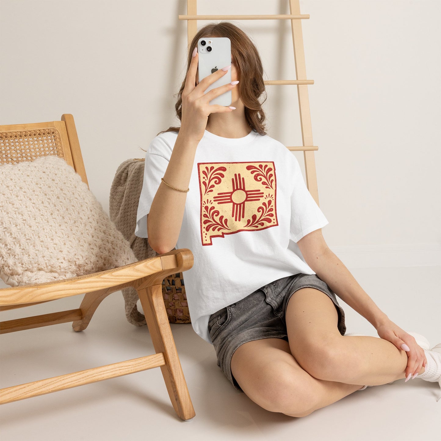 New Mexico Zia Tile T-Shirt — Southwestern Floral State Pride Tee
