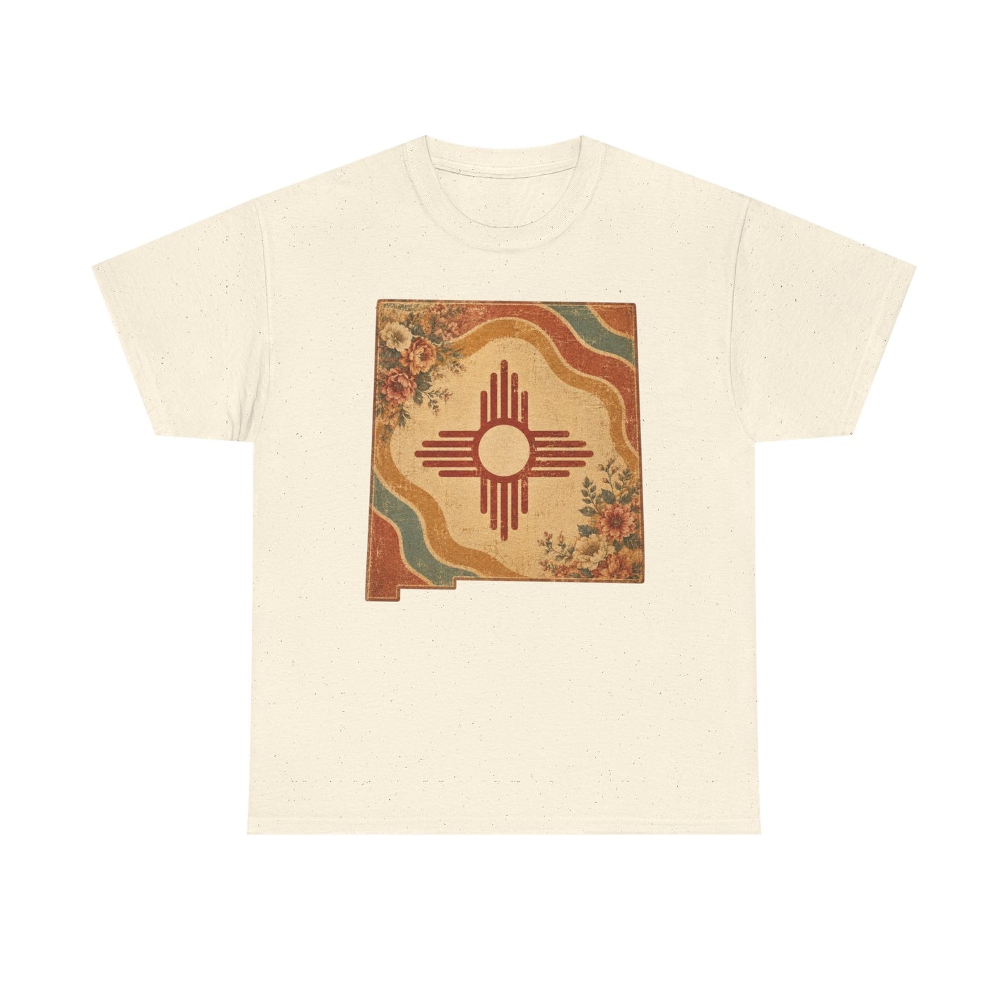 Southwest Zia Symbol Tee — Vintage Floral Desert Graphic T-Shirt