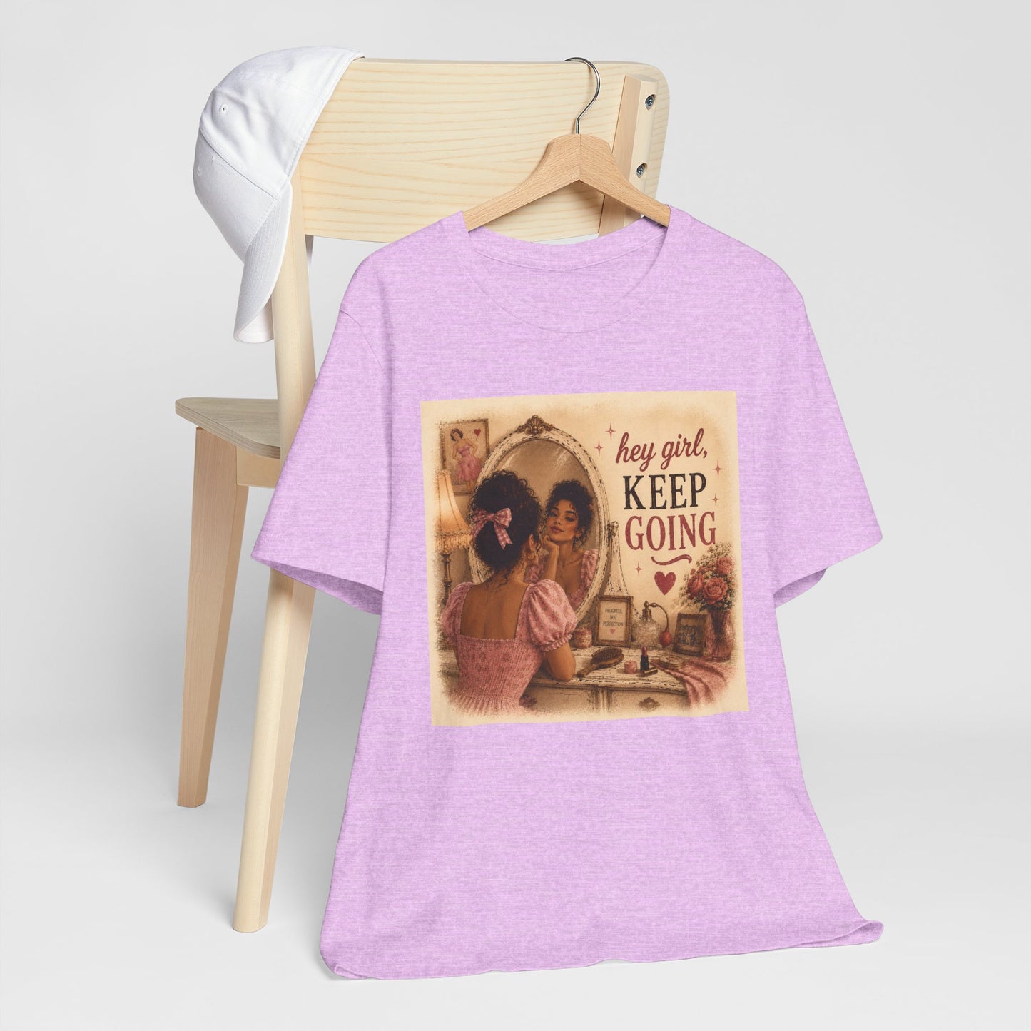 Keep Going Tee — 'Hey Girl, Keep Going' Motivational Graphic T-Shirt - Pink