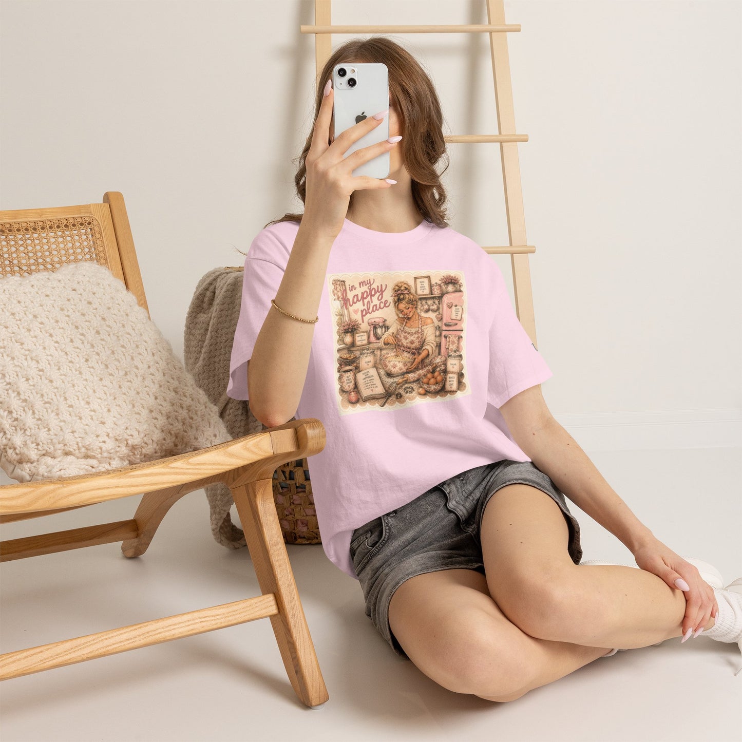 Kitchen Cozy T‑Shirt — "This Is My Happy Place" Baking Vintage Graphic Tee