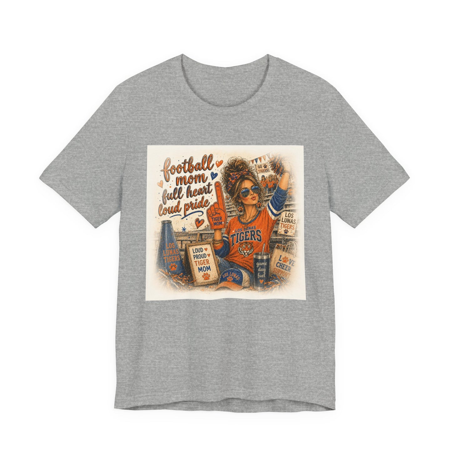 Football Mom T‑Shirt – "Football Mom Full Heart Loud Pride" Vintage Game Day Tee