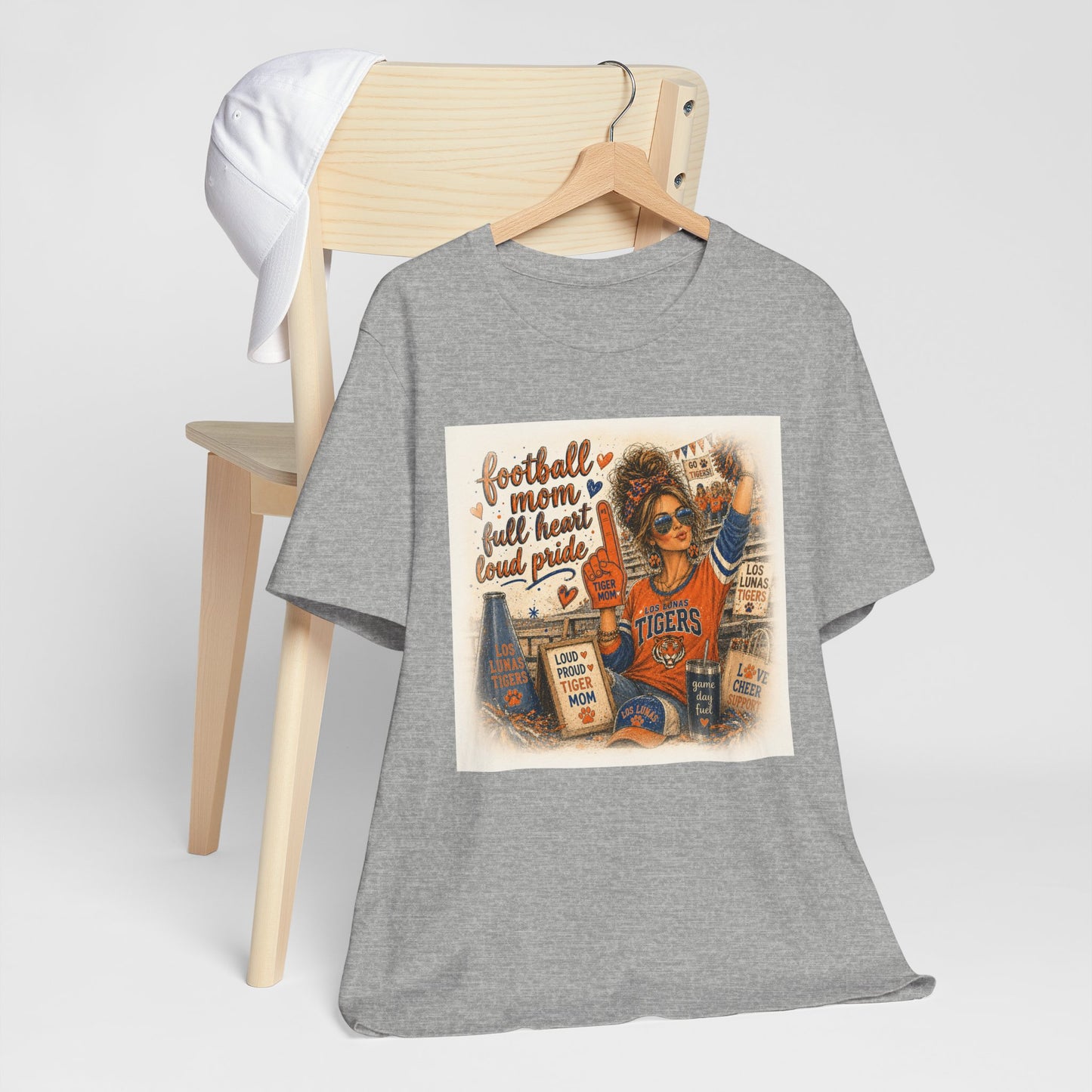 Football Mom T‑Shirt – "Football Mom Full Heart Loud Pride" Vintage Game Day Tee