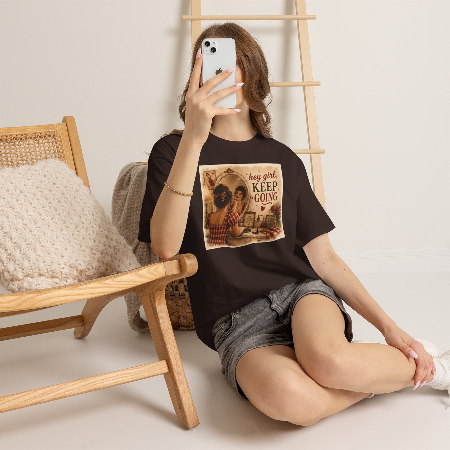 Keep Going T-Shirt — Vintage 'Hey Girl, Keep Going" T-shirt - Red
