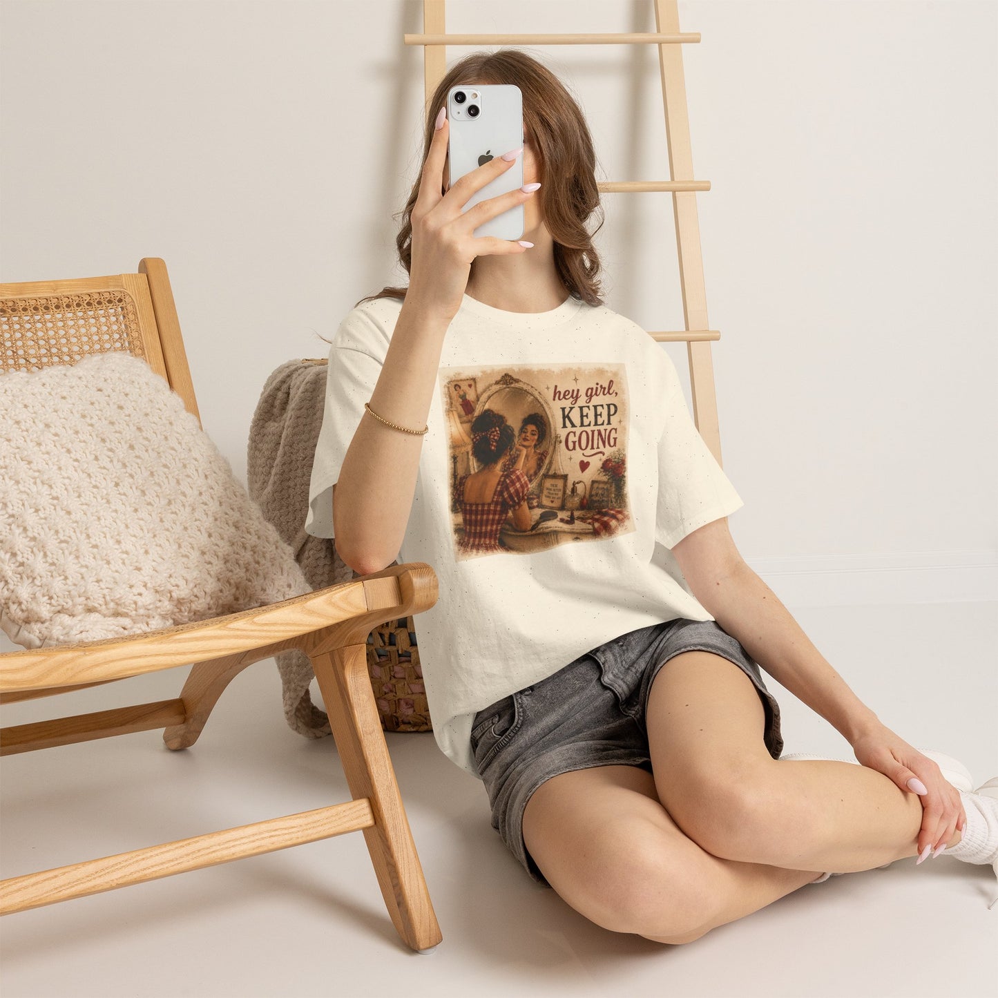 Keep Going Vintage Graphic Tee — “Hey Girl, Keep Going” Inspirational Shirt
