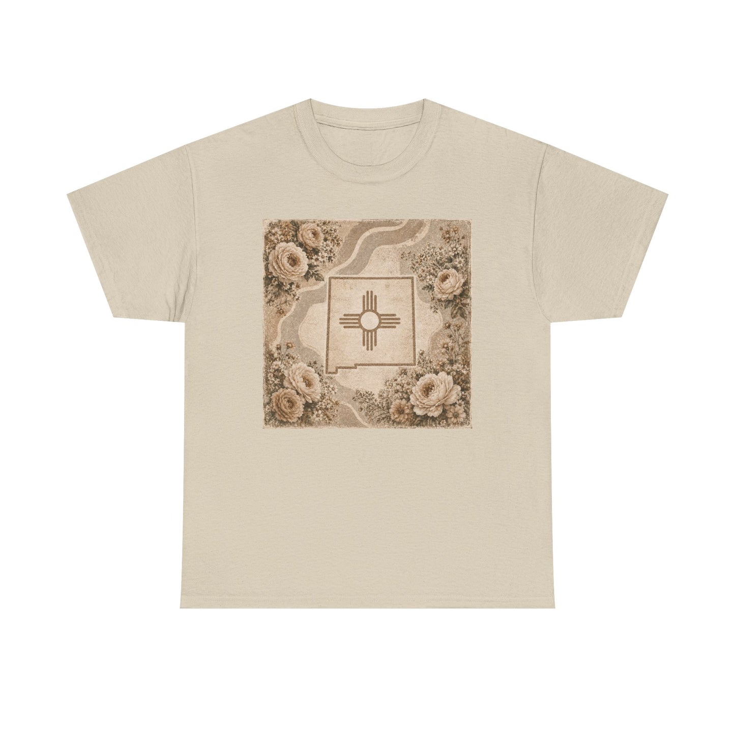 New Mexico  Zia Floral T‑Shirt — Vintage Desert Sun Graphic Tee