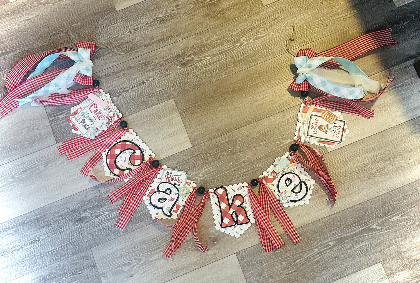 Retro Cake Handmade Ribbon Banner | Cake Table decor