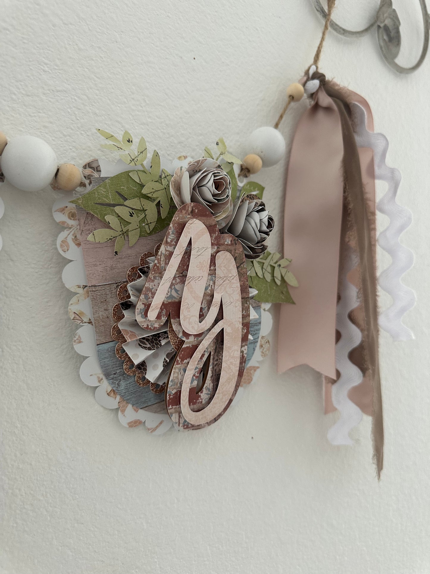 Shabby Chic Handmade Ribbon Banner